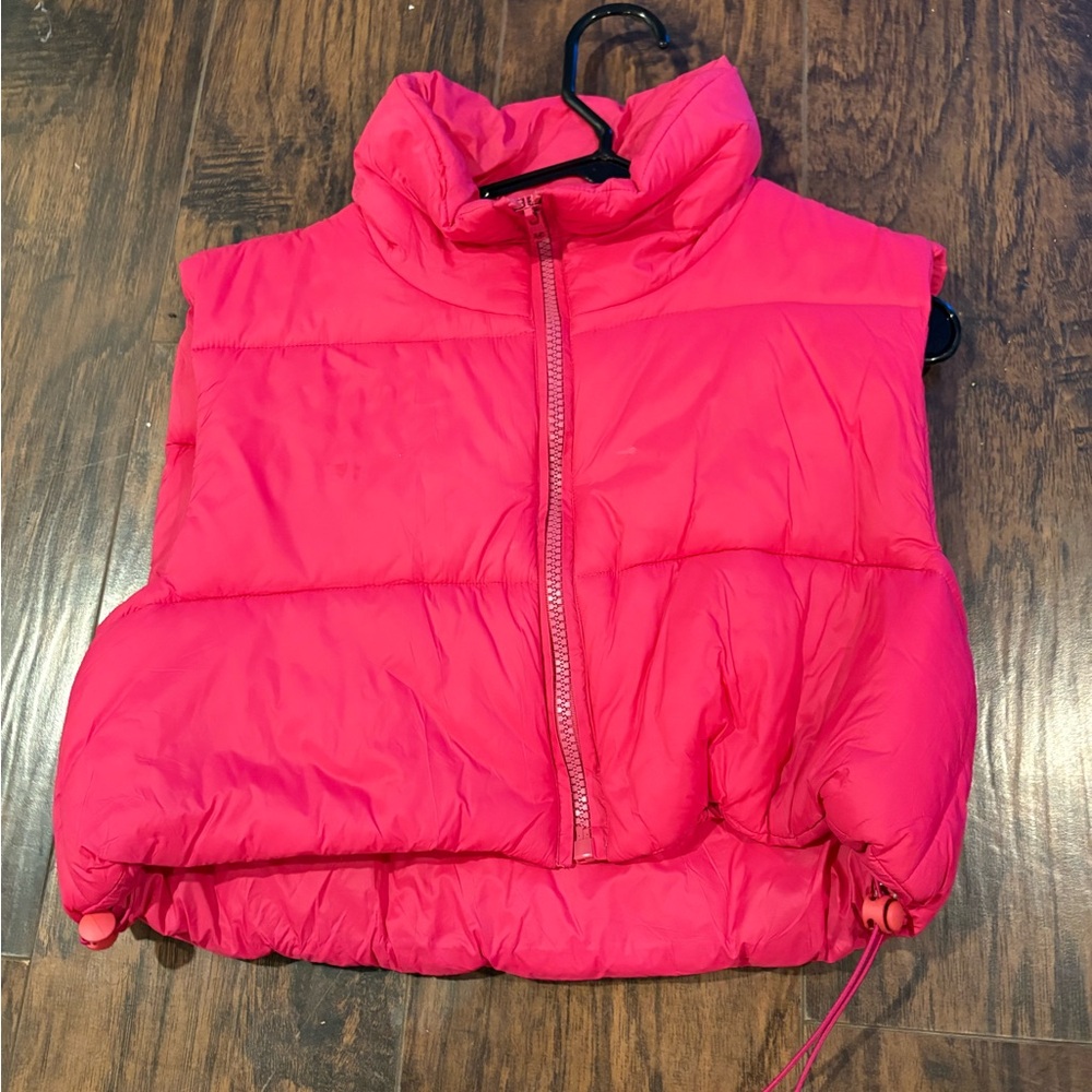 Women Pink Puffer Vest